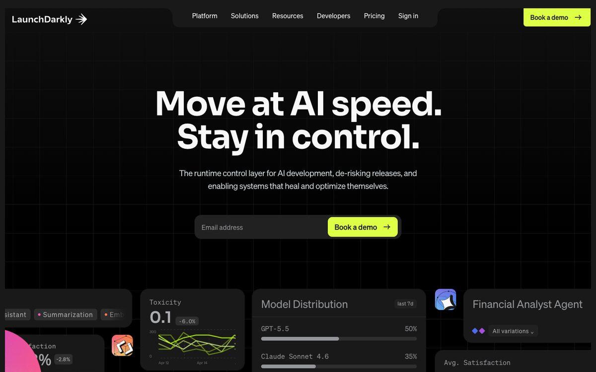LaunchDarkly homepage, captured 19 September 2026